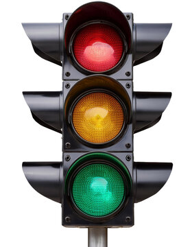 Traffic light, ready to use (transparent background) to show traffic rules. Green light ON.