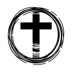 Cross. Design for Easter, baptism, christening, cards, paper, invitations, scrapbooking, textiles, wrapping. Christian cross. Funeral cross