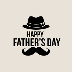 Classic Father's Day Mustache and Hat Typography
