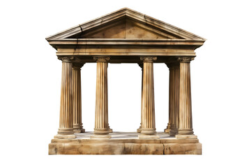 Naklejka premium ancient greek temple structure with tall columns isolated png transparent background