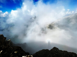 Beautiful photogenic clouds over the Uri Alps massif in the Swiss Alps, Melchtal - Canton of...