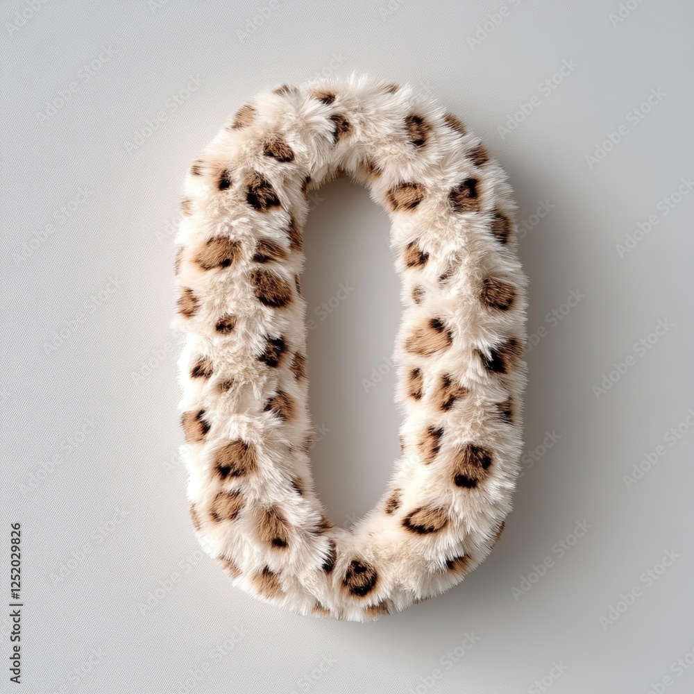 Poster letter representation of exclamation mark featuring leopard fur on a clean white surface creating a 