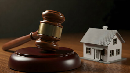 Wooden gavel in courtroom. Property dispute concepts, cases, mortgage, auction, sale, house, real estate, apartment, law, claims, bank, debts, legal, property, justice, money, interest, damages
