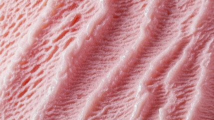 Close-up of creamy textured pink ice cream highlighting smooth swirls and delightful detail in a dessert setting
