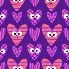 Valentine hearts seamless 14 February love pattern for wrapping paper