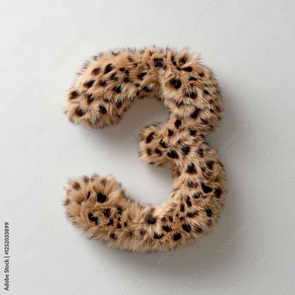 Poster leopard fur number three crafted on a clean white background showcasing a unique design element for 