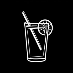 Simple Line Art Drink Illustration