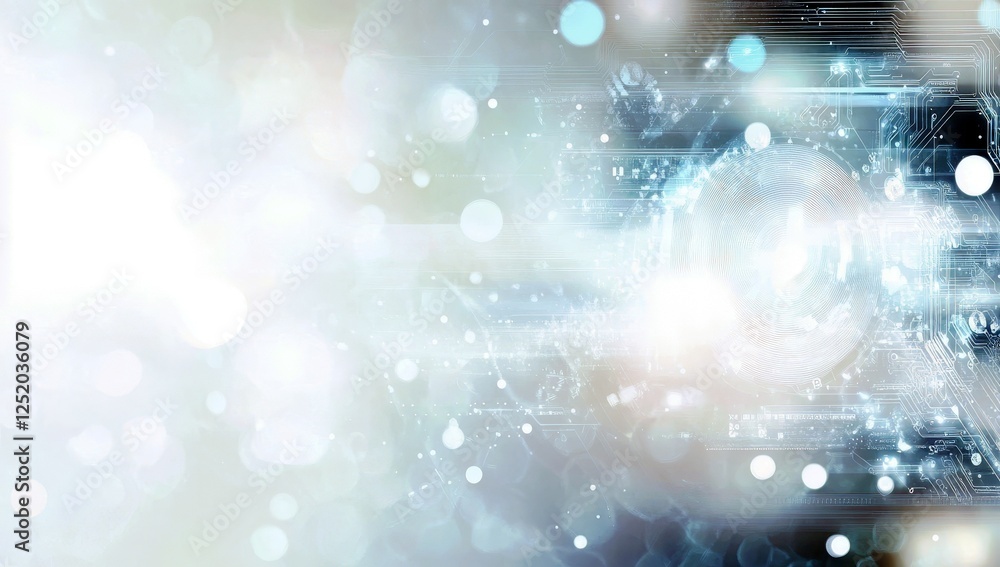Aufkleber abstract digital background with soft bokeh effects and futuristic circuit patterns enhancing techno