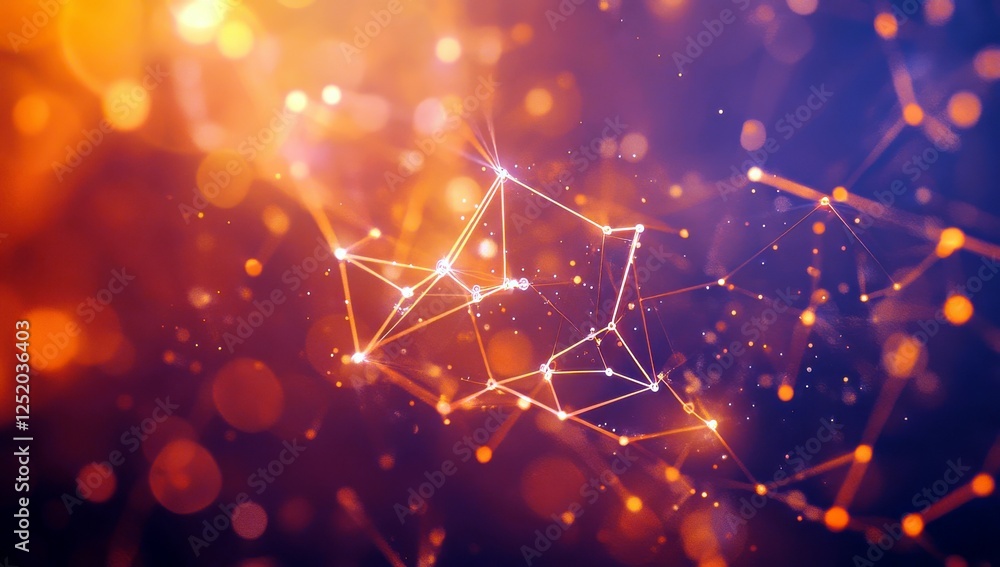 Poster abstract digital background with glowing lights and connected lines creating a futuristic visual rep