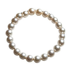 Obraz premium White Pearl Necklace Isolated on Transparent Background