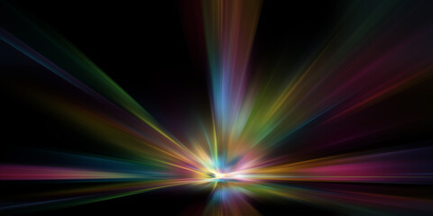  Abstract colorful sun light effect on black background