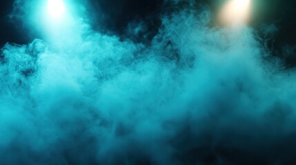 Fototapeta premium Teal smoke stage lighting background design