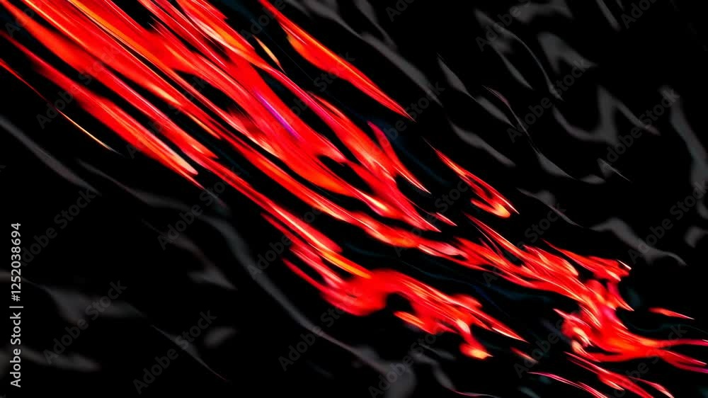 Poster abstract red and black flowing pattern, dynamic and vibrant concept