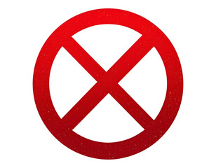 Fototapeta premium Red Circle with Cross Symbol on Black Background Signalling Prohibition