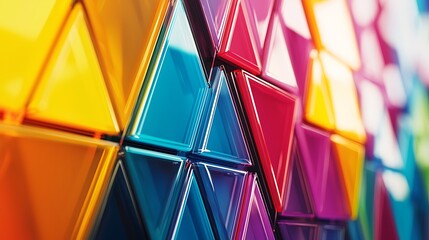 Bright triangular bars creating a bold visual strategic synergy