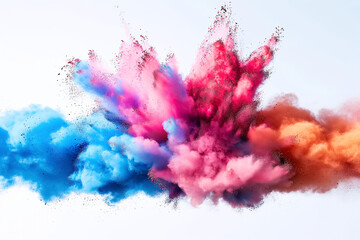 Fototapeta premium Colorful powder exploding, creating a vibrant cloud of colors