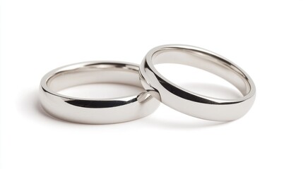 Wedding rings, closeup, isolated white background. Possible use Engagement, Wedding, Jewelry
