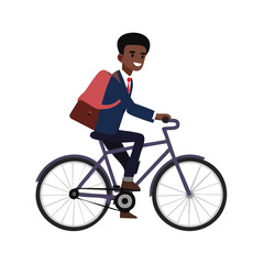 Obraz premium man with bicycle