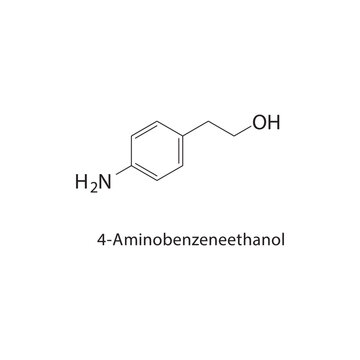 4-Aminobenzeneethanol skeletal structure.Aromatic alcohol compound schematic illustration. Simple diagram, chemical structure.