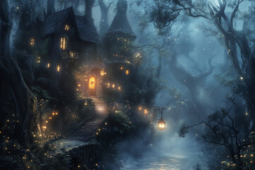 halloween night scene