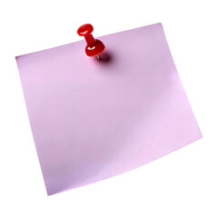 Light Purple Sticky Note with Pushpin Transparent Background