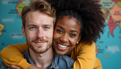 a man and a woman hugging each other
