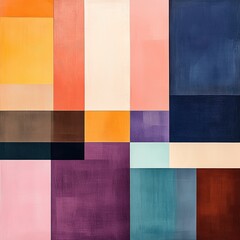 Colorful geometric design showcasing various bold hues and textures in an abstract composition