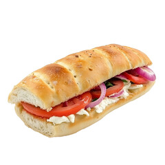 Rustic Herb Focaccia Sandwich with Fresh Vegetables 