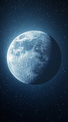 Fototapeta premium Moon, night sky, space, celestial body, half-moon, cosmic, background, wallpaper