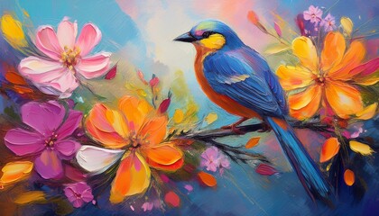 Ölgemälde kleiner Vogel