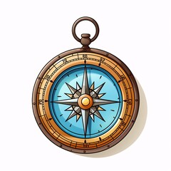 a compass with a blue and gold center