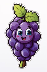 Fototapeta premium a cartoon of a purple grape