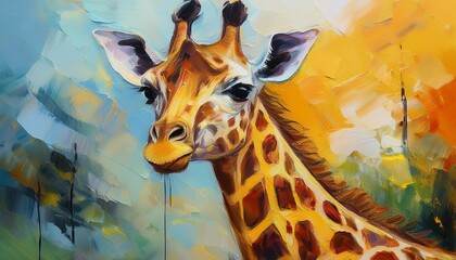 Ölgemälde Giraffe