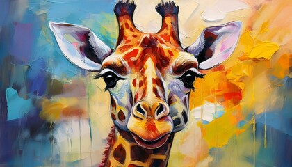 Ölgemälde Giraffe