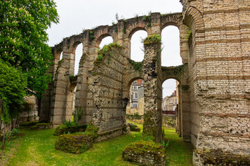 Ruins of Gallien Palace, a former Roman Amphitheatre built during the second century AD, is the oldest and largest Gallo-Roman building in the region. Bordeaux, France.