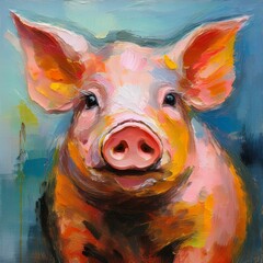 Ölgemälde Schwein