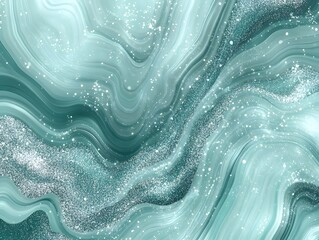 Liquid Silver & Aqua Marble: An abstract, ethereal background of swirling turquoise and silver liquid marble, creating a dynamic and luxurious textured backdrop.