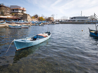 Fototapeta premium Fishing boats at the port of Nessebar, Bulgaria
