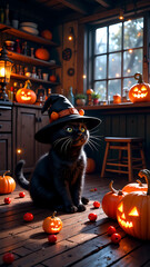  "Enchanted Marketplace with a Witch’s Cat"