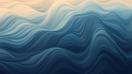 Abstract peach, light and dark blue gradient background, acrylic fluid texture, dynamic wave shapes, smooth flowing pattern, trendy 3D design
