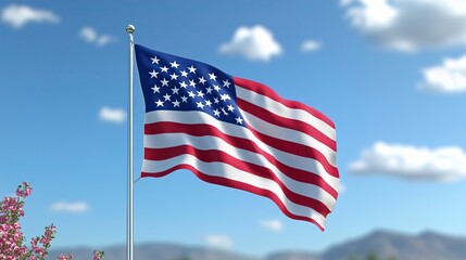 Fototapeta premium Waving American Flag