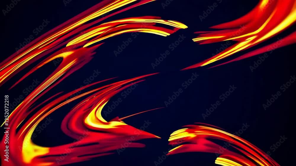 Poster abstract red and orange light streaks on dark background, dynamic and vibrant movement concept