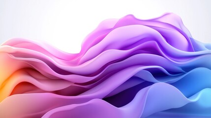Obraz premium Abstract colorful waves, flowing fabric design, light background, website banner