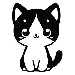 Obraz premium simple cute black cat silhouette generative ai