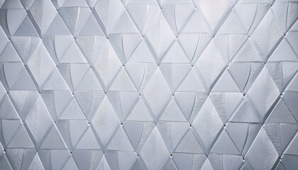 Obraz premium Futuristic White Wall High Tech 3D Render of Diamond Tile Pattern.