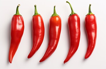 a row of red peppers