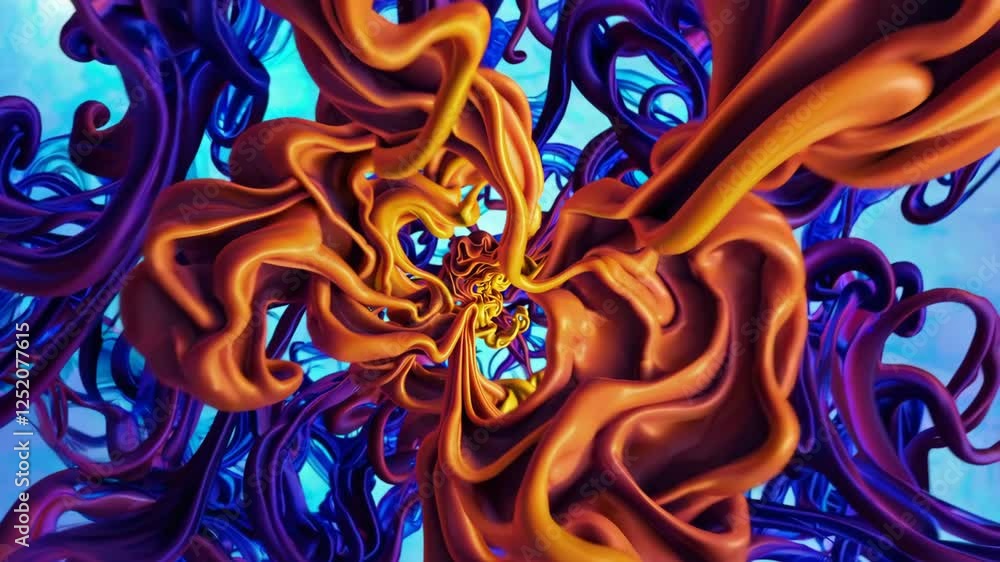 Poster abstract colorful swirls with vibrant hues, dynamic motion art concept
