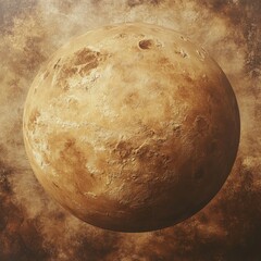 A detailed closeup view of the moons surface featuring various holes