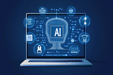 laptop with world map