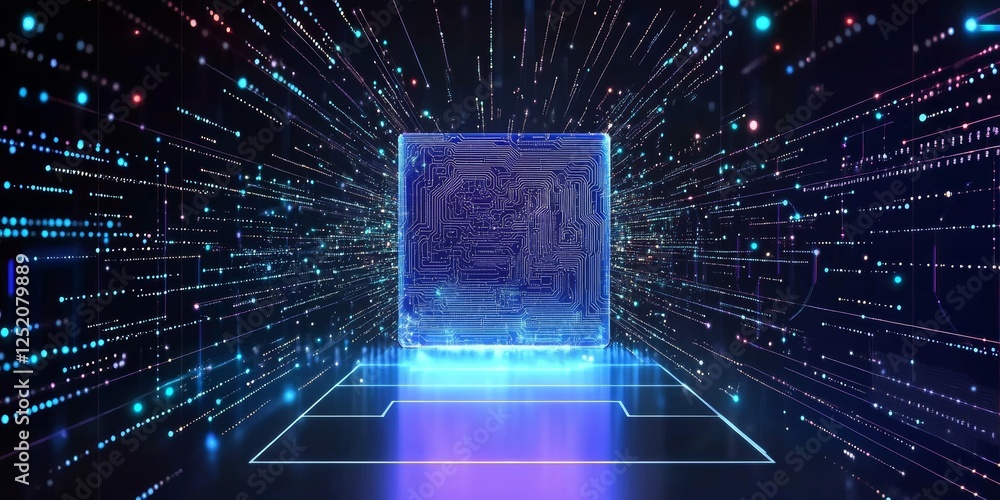 Aufkleber this stunning digital background is ideal for showcasing technological processes, neural networks, a
